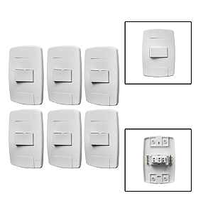 Kit 6 Conjuntos Interruptores Paralelo 10A 250V