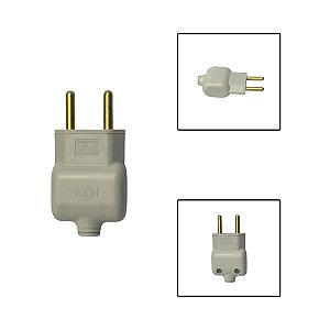 Tomada Plug Macho Prensa 2 Pinos 20A 250V Branco