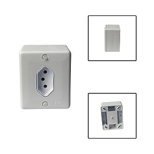 Tomada Simples Sobrepor 3 Pinos 10A 250V Branco