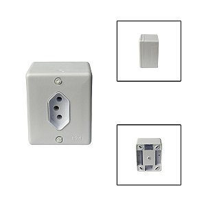 Tomada Simples Sobrepor 3 Pinos 20A 250V Branco