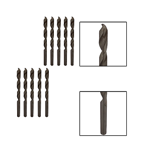 Kit 10 Brocas Paralelas Aço Rápido HSS 13/64"