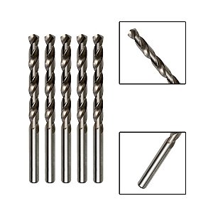 Kit 5 Brocas Paralelas Aço Rápido HSS 15/32"