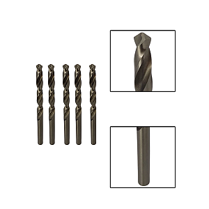Kit 5 Brocas Paralelas Aço Rápido HSS 21/64"