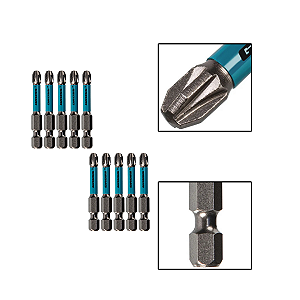 Ponta Bits Torcao Pz3 Aco 50mm P/ Parafusadeira 10 Pecas