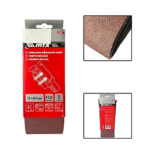 Cinta De Lixa 75 X 457mm 120 Graos 3 Pçs
