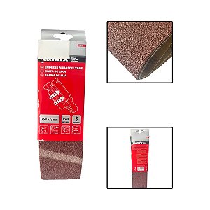 Cinta De Lixa 75 X 533mm 40 Graos 3 Pçs