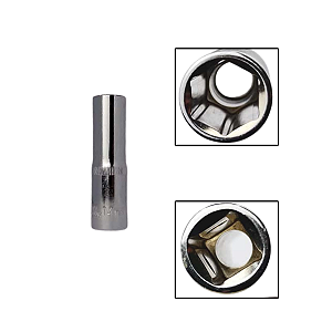Soquete Encaixe Sextavado 1/2" Longo 14mm Cromo Vanadio