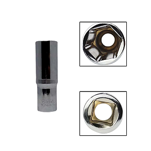Soquete Encaixe Sextavado 1/2" Longo 19mm Cromo Vanadio