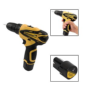 Parafusadeira A Bateria 12V Sem Fio Com Carregador Com Led