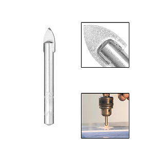 Broca Vidro Cerâmica Ponta Metal Duro 10x80mm