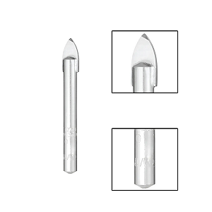 Broca Vidro Cerâmica Ponta Metal Duro 8 x 70mm