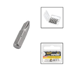 Jogo de Bits Phillips Encaixe 1/4" Ph2 25mm C/ 5 Pçs