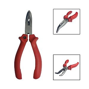 Alicate Bico Meia Cana Curvo 6" Aço Carbono Polido