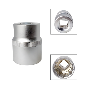 Soquete Estriado 1/2" 24mm Aço Cromo Vanádio