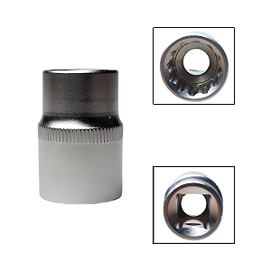 Soquete Estriado 1/2" 18mm Aço Cromo Vanádio