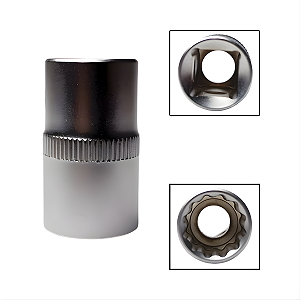 Soquete Estriado 1/2" 16mm Aço Cromo Vanádio
