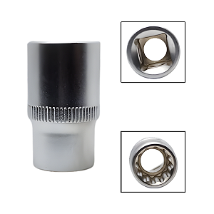 Soquete Estriado 1/2" 13mm Aço Cromo Vanádio