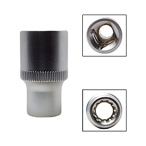 Soquete Estriado 1/2" 10mm Aço Cromo Vanádio