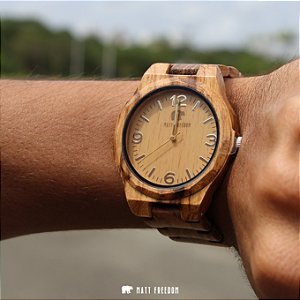 Relógio Matt F Madeira Golden