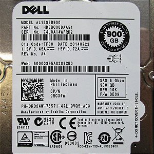 Hd Sas Dell 2.5 900gb 10k Al13seb900 0rc34w