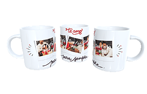 Caneca branca com foto amor