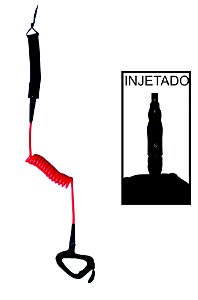 Leash Strep Cordinha Bodyboard Punho Vermelho 6mm Com Rotor