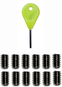 12 Parafusos de Inox + Chave Chavinha Quilha Prancha Surf - Kit Surf 9