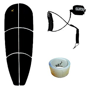 Deck Stand Up + Leash Espiral Sup + Protetor De Borda Transparente - Kit Surf 18