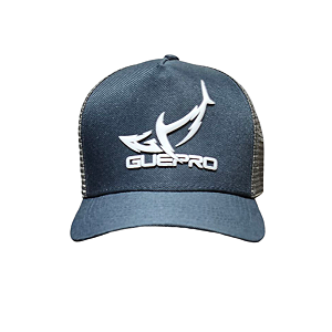 Boné Trucker Guepro Cinza Chumbo Aba Curva Entretelado