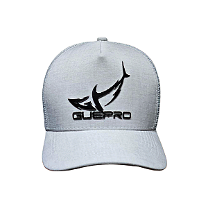 Boné Trucker Guepro Mescla Cinza Aba Curva Entretelado