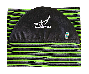 Capa Atoalhada Camisinha Prancha Surf Long Longboard 9'2" Verde, Cinza e Preto
