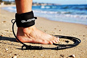 Leash 10 Pés 6.5mm Duplo Rotor Longboard Sup Preto Guepro