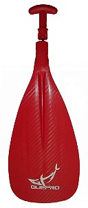 Pá Para Remo Stand Up Paddle - Textura Carbono Vermelho