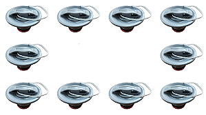 10 Reparos Valvula Inflavel Sup Bote Barco Cinza 8 Furos (corpo)