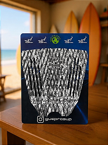 Deck Guepro Antiderrapante Prancha De Surf Gp16 Branco e Preto Camuflado