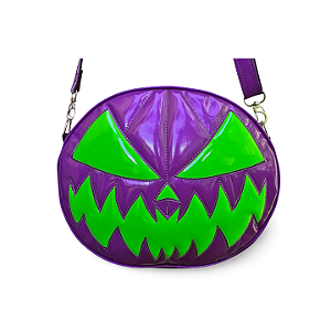 Bolsa Abóbora Halloween Verde e Roxa