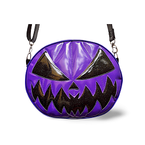 Bolsa Abóbora Halloween Roxa e Preta