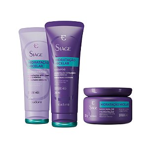 Combo Eudora Hidratação Micelar: Shampoo 250ml + Condicionador 200ml + Máscara Capilar 250g