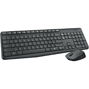 Kit Teclado e Mouse Sem fio Logitech MK235 Preto