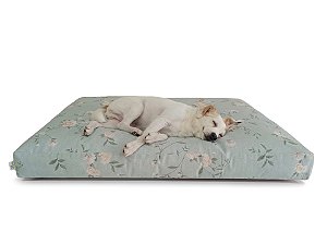 Futon Cachorro Grande Floral Verde
