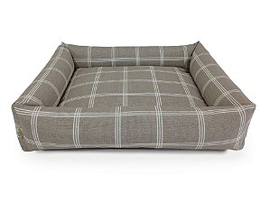 Cama Cachorro Xadrez Bege