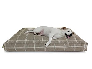 Futon Cachorro Grande Xadrez Bege