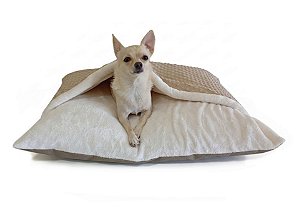 Saco de Dormir Pet com Cobertor Fleece Bubble Bege e Off White
