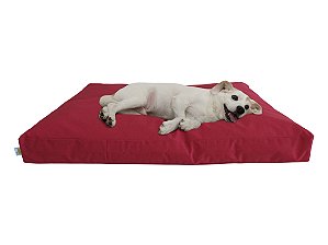 Almofada Futon para Cachorro Impermeável Acquablock Vermelho Bordô