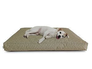Futon Cachorro Grande Geométrico Oliva
