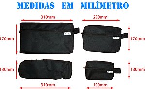 Kit de 4 Bolsas Porta Ferramentas e Acessórios Modelo Necessaires