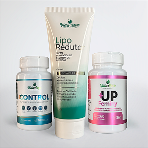 KIT Redução de Medidas e Flacidez (Control+UP Feminy+LipoRedutor) 30 dias