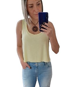 Cropped amarelo regata