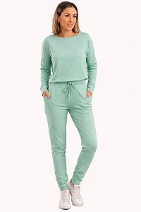 Conjunto de Moletom Básico - Verde Menta