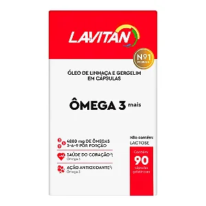 Suplemento Vitamínico Ômega 3 Mais 4800mg Lavitan 90 Cápsulas Gelatinosas